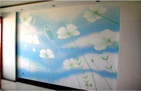 宁明画墙绘怎么画好白云的蓬松感？