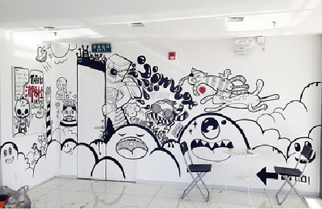 宁明手绘墙并非传统涂鸦。