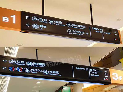 宁明如何通过商场标识牌引导客流分布？